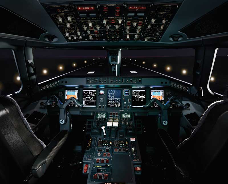 Amura,AmuraWorld,AmuraYachts,Lineage 1000E, Embraer's Lineage 1000E features the latest Honeywell Ovation Select avionics.