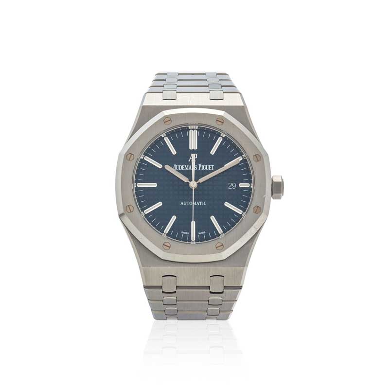 Amura,AmuraWorld,AmuraYachts, Audemars Piguet Royal Oak de acero inoxidable. Estimado 30,000-50,000 dólares.