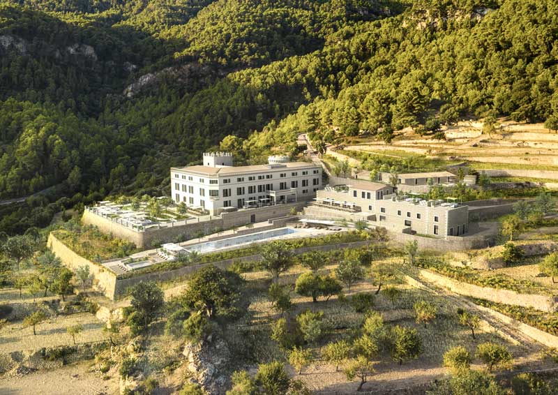 Amura,AmuraWorld,AmuraYachts, El Hotel Son Bunyola se desarrolla en un terreno de 328 hectáreas, en un sitio declarado Patrimonio de la Humanidad por la UNESCO.