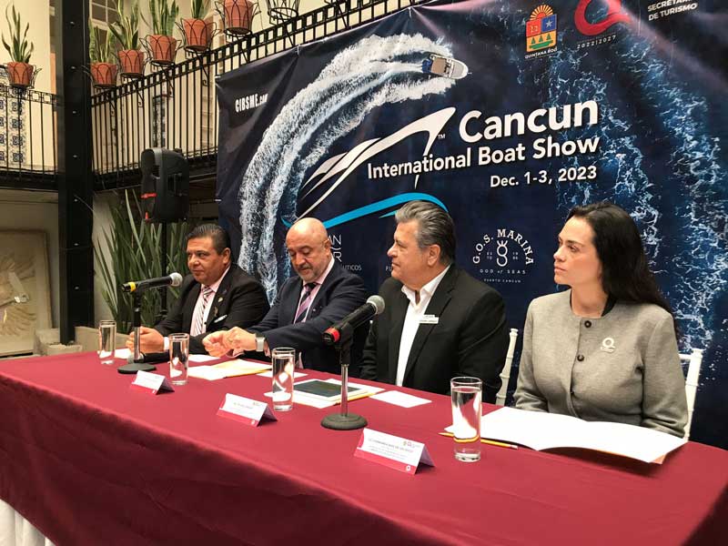 Amura,AmuraWorld,AmuraYachts, Fernanda Ruiz, encargada de la representación del gobierno de Quintana Roo;<br />Steven Lorenzo, director del Cancún International Boat Show &amp; Marine Expo; Javier Aranda, director general del Consejo de Promoción Turística de Quintana Roo, y Francisco Fernández, presidente de Asociados Náuticos de Quintana Roo.