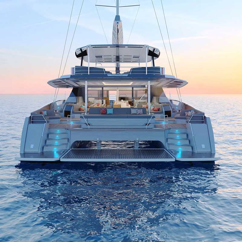 Amura,AmuraWorld,AmuraYachts, Del astillero de Fountaine Pajot llega Thíra 80, un catamarán pensado para navegar con la mínima afectación al medio ambiente.