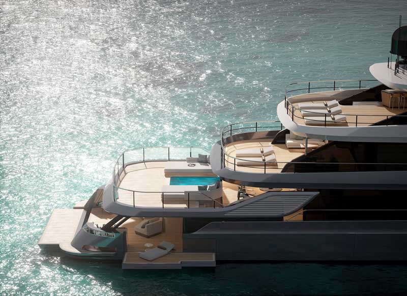 Amura,AmuraWorld,AmuraYachts, Grande 44M de Azimut contará con cuatro cubiertas.