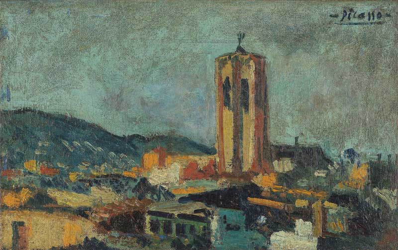 Amura,AmuraWorld,AmuraYachts, Pablo Picasso, <em><i>El Campanar de l'esglesia del Pi.</i></em> 1900.