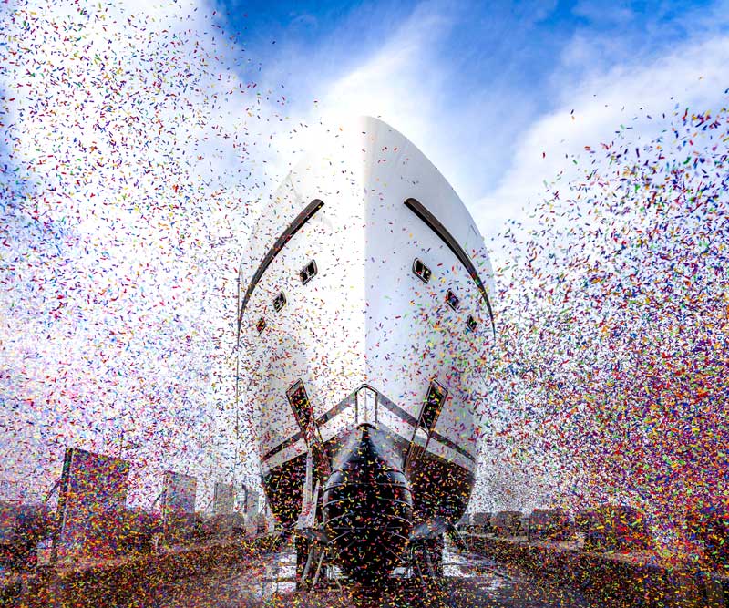 Amura,AmuraWorld,AmuraYachts, El navío de CRN tiene 67.55 metros de eslora total y 11.80 m de manga.