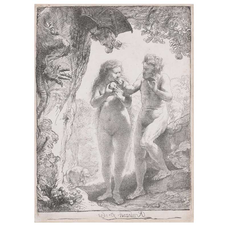Amura,AmuraWorld,AmuraYachts, Rembrandt Harmensz van Rijn (1606-1669), <em><i>Adán y Eva (Contraprueba).</i></em> 