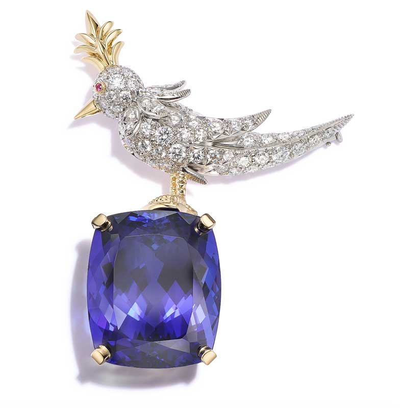 Amura,AmuraWorld,AmuraYachts, El original broche el broche <em><i>Bird on a Rock</i></em>, creado por Jean Schlumberger (1907-1987).