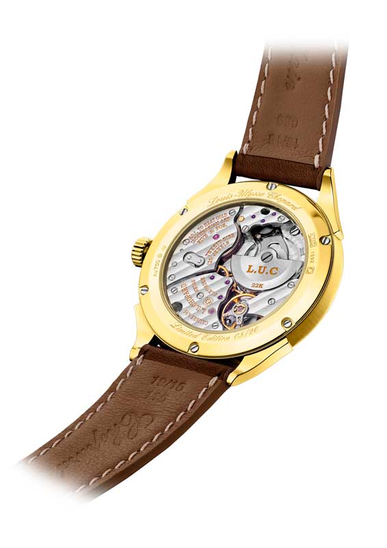 Amura,AmuraWorld,AmuraYachts, El L.U.C Qualité Fleurier 20th Anniversary Edition posee un calibre L.U.C 96.09-L.