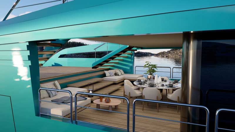 Amura,AmuraWorld,AmuraYachts, El SUY100 contará con cuatro cubiertas, incluida una veranda.