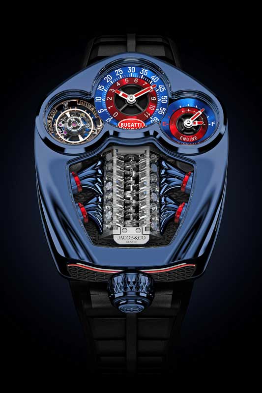 Amura,AmuraWorld,AmuraYachts, Inspirado en la arquitectura del motor V16 de Bugatti, el Bugatti Tourbillon en azul titanio.