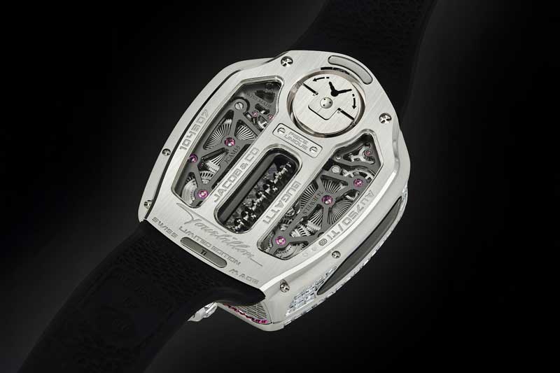 Amura,AmuraWorld,AmuraYachts, El reloj combina el lujo del Bugatti Tourbillon con la artesanía en joyería de Jacob & Co.