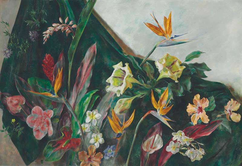 Amura,AmuraWorld,AmuraYachts, Henriette Wyeth (1907-1997), <em><i>Flores de Hawái</i></em>, c. 1930-32. Óleo sobre lienzo. 121.9×177.8 cm. Vendido por 106,250 dólares. Copyright: Michael Hurd LLC.