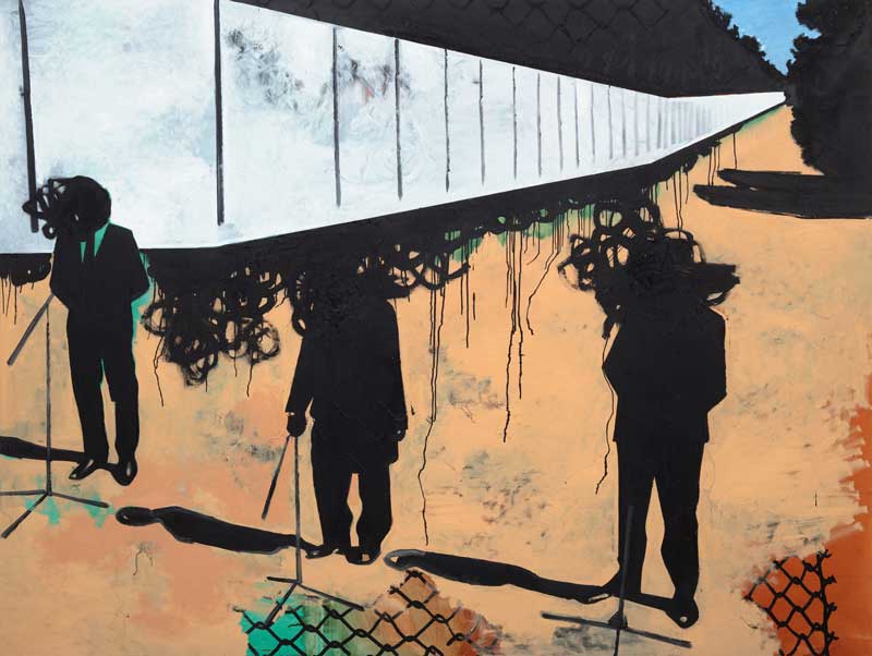 Amura,AmuraWorld,AmuraYachts, Actualmente incluida en <em><i>la</i></em> exposición “<em>Lo Impermanente</em>”, Wilhelm Sasnal (n. 1972), “<em><i>Muro fronterizo polaco”</i></em>, 2023. Óleo sobre lienzo. 180×240 cm. Colección del Museo de Arte Moderno de Varsovia. Wilhelm Sasnal. Cortesía del artista. Foto: Marek Gardulski.