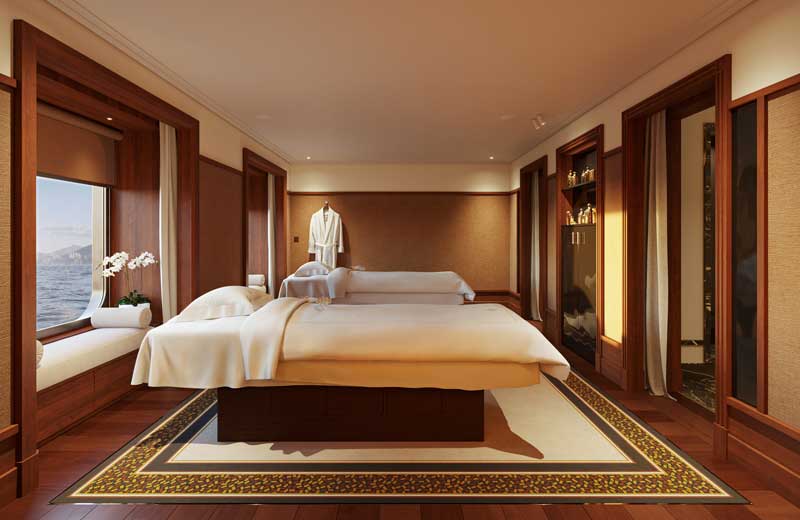 Amura,AmuraWorld,AmuraYachts, El <strong>Guerlain Spa </strong>a bordo del <strong>Orient Express Sailing Yachts</strong> se ubicará en 500 metros cuadrados.