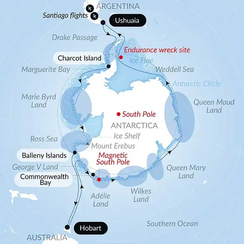 Amura,AmuraWorld,AmuraYachts, Carta de circunnavegación de la Antártida.