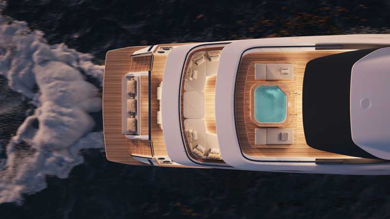 Amura,AmuraWorld,AmuraYachts, La amplitud de los espacios es la marca del Custom Line Navetta 35.