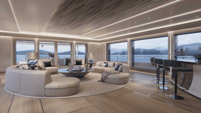 Amura,AmuraWorld,AmuraYachts, Los amplios interiores de <em><i>Aruby.</i></em>