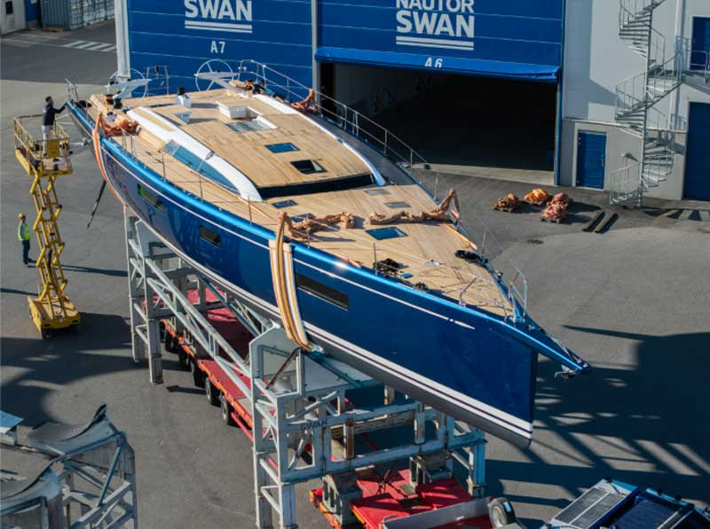 Amura,AmuraWorld,AmuraYachts, En Pietarsaari, Finlandia, fue botado el primer Swan 80 de Nautor Swan.