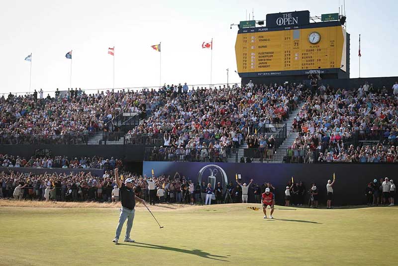 Amura,AmuraWorld,AmuraYachts, Ryan Fox celebra su birdie y con ello el triunfo en el 154º The Open Champinship.