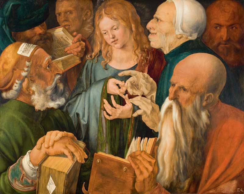 Amura,AmuraWorld,AmuraYachts, Albrecht Dürer (1471-1528), <em><i>Jesús entre los médicos</i></em>, 1506. Óleo sobre tabla. 64.3×80.3 cm. Museo Nacional Thyssen-Bornemisza, Madrid. Foto: © Museo Nacional Thyssen-Bornemisza, Madrid. La obra estará cedida en préstamo por el museo español al Mauritshuis de La Haya a partir de octubre.