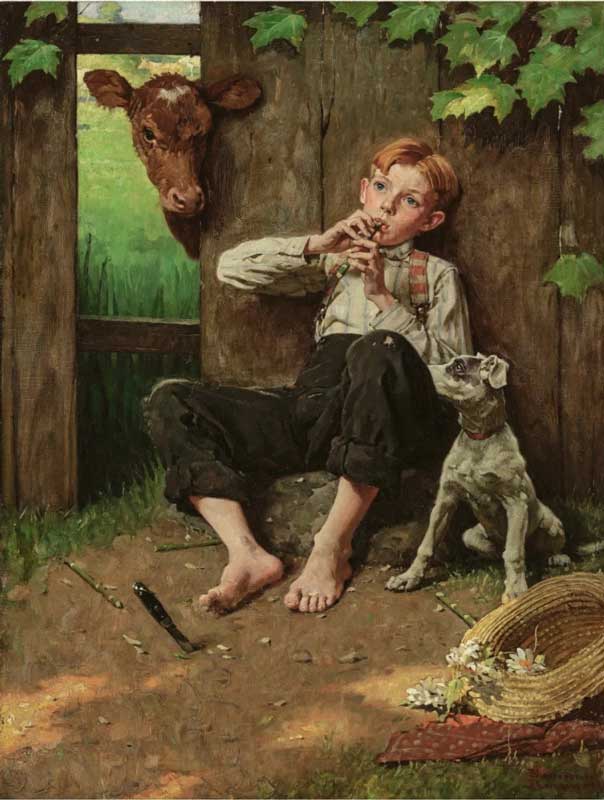 Amura,AmuraWorld,AmuraYachts, <em><i>Niño descalzo tocando la flauta,</i></em> de Norman Rockwell, se vendió por 889,000 dólares en 2024.