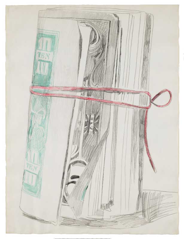 Amura,AmuraWorld,AmuraYachts, Andy Warhol (1928-1987), <em><i>Rollo de billetes</i></em>, 1962. Lápiz, crayón y rotulador sobre papel. 101.6×76.2 cm. MoMA, Nueva York. © The Andy Warhol Foundation for the Visual Arts, Inc. / Licenciado por ADAGP, París 2026