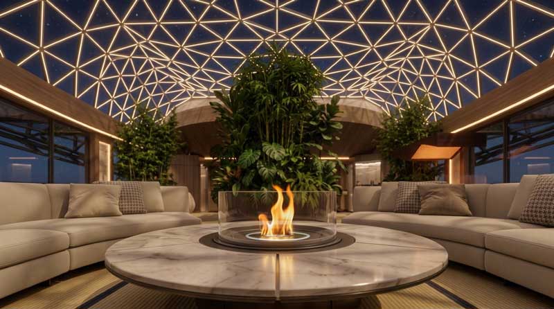 Amura,AmuraWorld,AmuraYachts, The glass dome is designed to generate the energy required for its own operation.