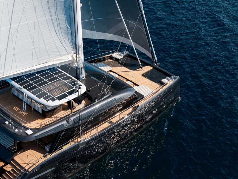 Amura,AmuraWorld,AmuraYachts, <em><i>Ipharra</i></em> features over 2,690 sq ft of Solar Skin technology.