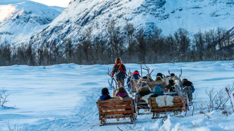 Amura,AmuraWorld,AmuraYachts, A journey across the Norwegian landscape by reindeer-drawn sled.