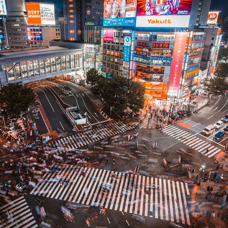 Amura,AmuraWorld,AmuraYachts, El reconocido Cruce de Shibuya, en Tokio.