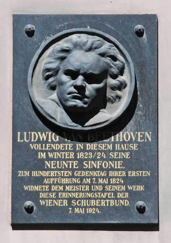Placa conmemorativa de Beethoven en Vienna.