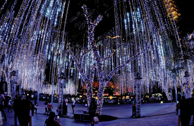 Christmas at Ayala Triangle Gardens in Manila, Philippines.