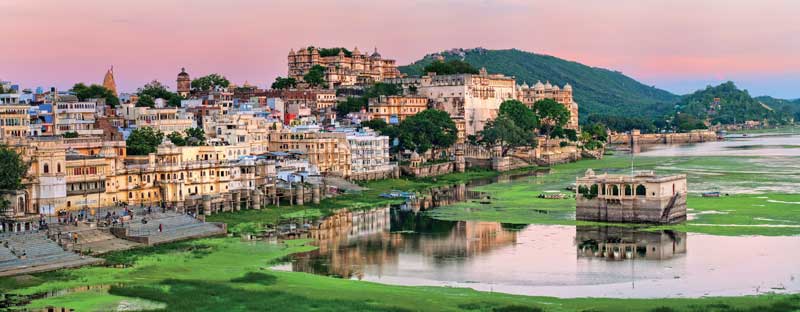 Sunset at the old town area of Udaipur. 
