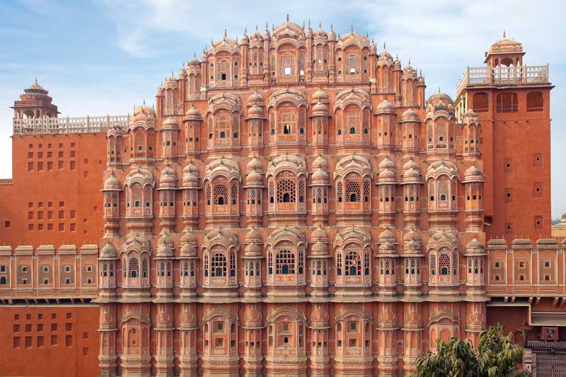 Hawa Mahal, también conocido como “el palacio de los vientos” en Jaipur. 