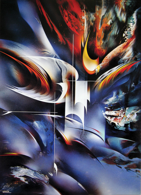 “Vuelo magico”
mixed media on masonite
by Leonardo Nierman, 1997
122 x90 cm.