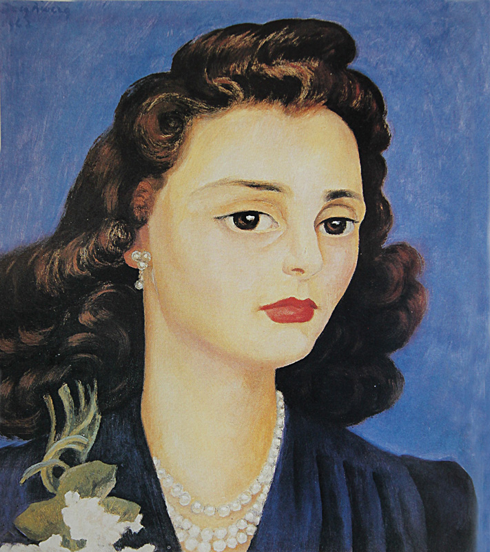 Retrato de Alegra Misrachi, esposa de Alberto Misrachi; realizado por el muralista Diego Rivera.
