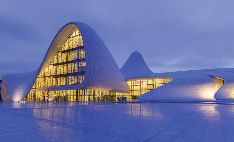 Heydar Aliyev Center in Baku, Azerbaijan built in 2012 
by Zaha Hadid