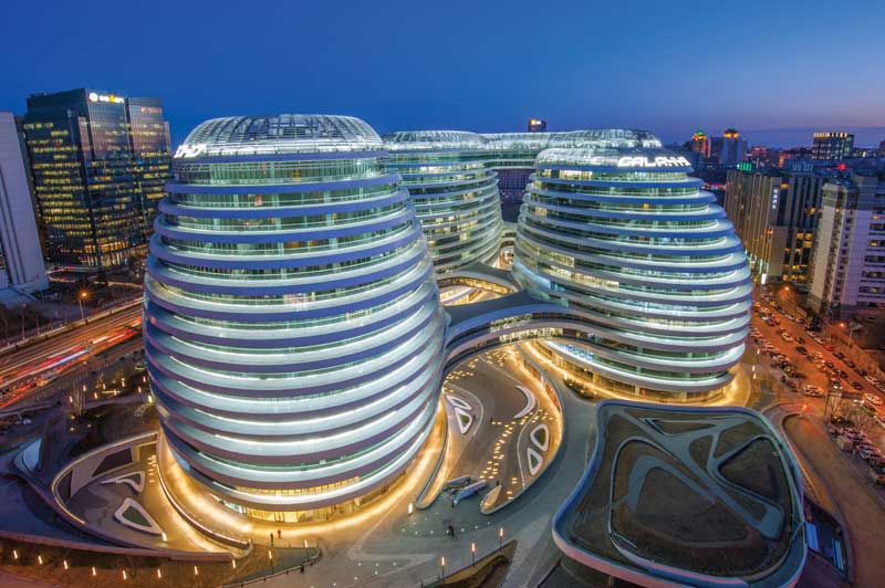 Galaxy Soho Hongqiao, edificio de oficinas cerca del aeropuerto de Shangai Hongqia. 