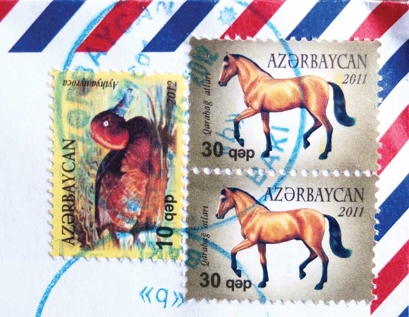 Timbres postales de Azerbaiyán.
