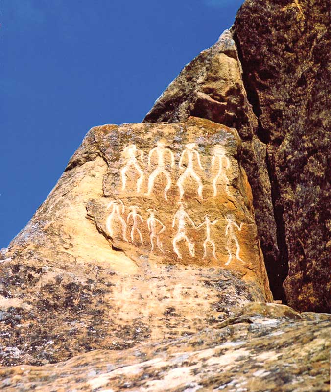 Petroglyphs in Gobustan, Azerbaijan, 10,000 BC.
