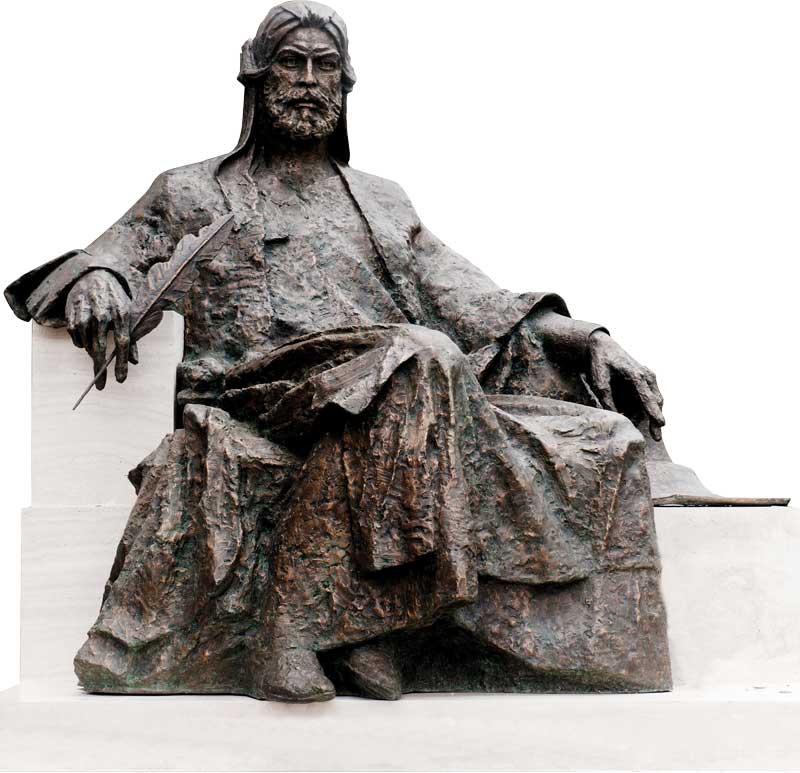 Bronze statue of Nezamí Ganyaví.