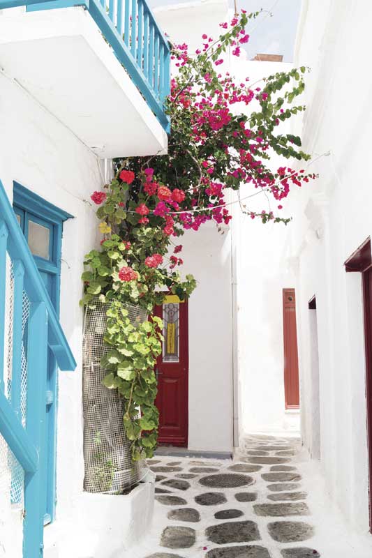 A traditional Greek house in Mykonos, Greece.
