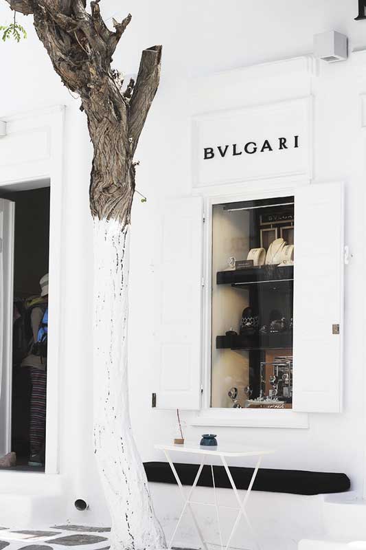 Boutique Bvlgari en Mykonos. 
