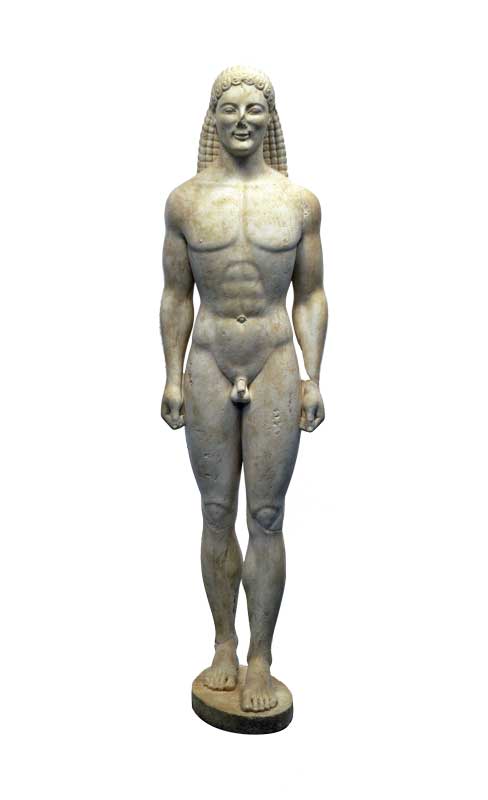 A Kouros statue represented the ideal young male of noble birth in ancient times.
