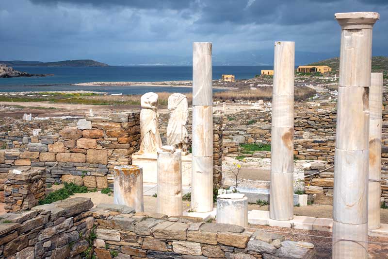 Delos is considered a sacred island because it is the birthplace of mythological god Apollo and goddess Artemis.
