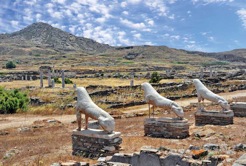 La terraza de los leones en Delos. 