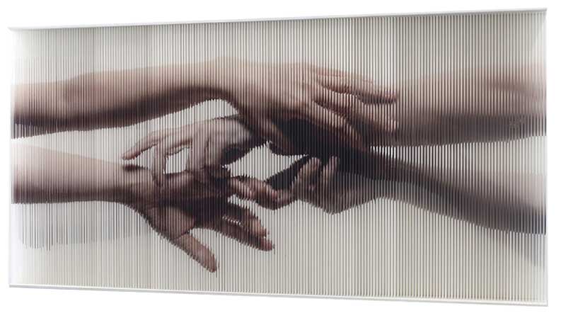  “String Hands 004” string in steel frame by Hong Sung Chul