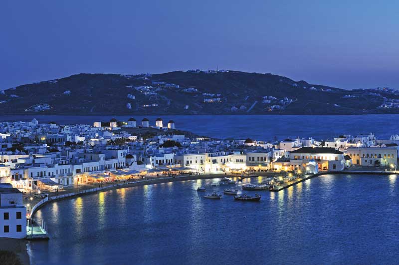 Los atardeceres en Mykonos son inolvidables.