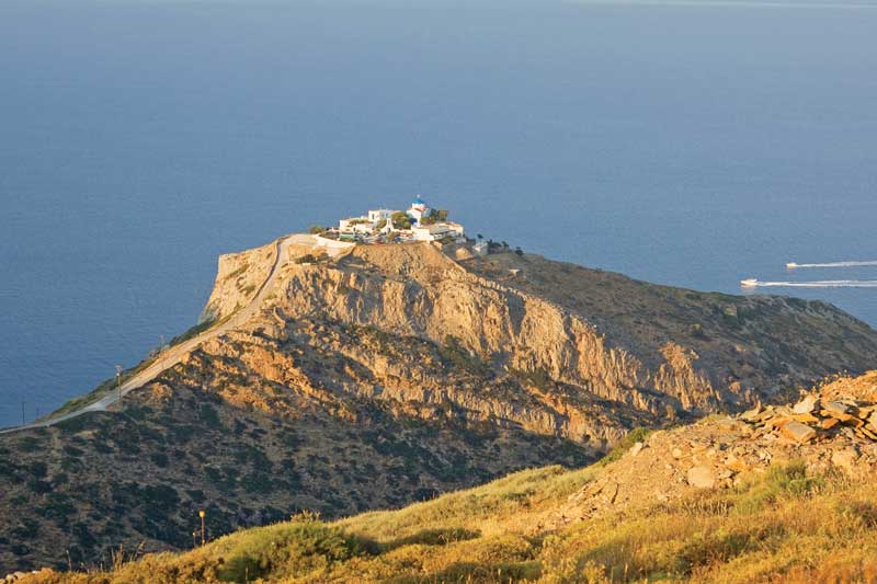 A magnificent view of the monastery of Kastriani in Kea island, Greece 
