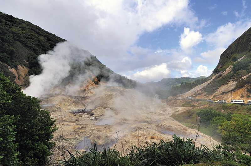 Volcano on the island of 
 St. Lucia .