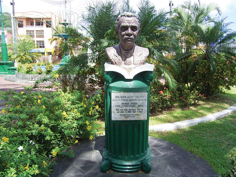 Bust at Derek Walcott Square
